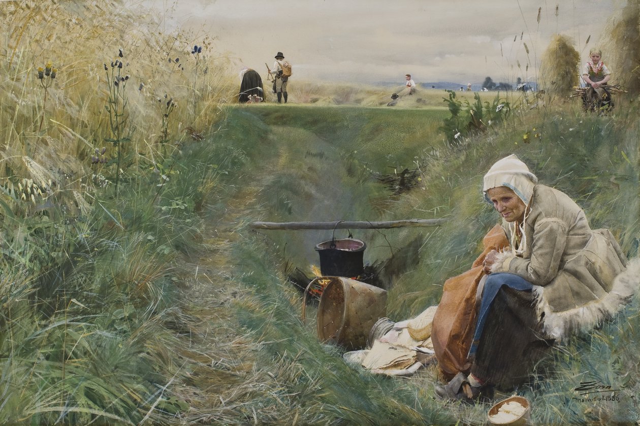 Mindennapi kenyerünk, 1886 (wc papíron) alkotó: Anders Leonard Zorn