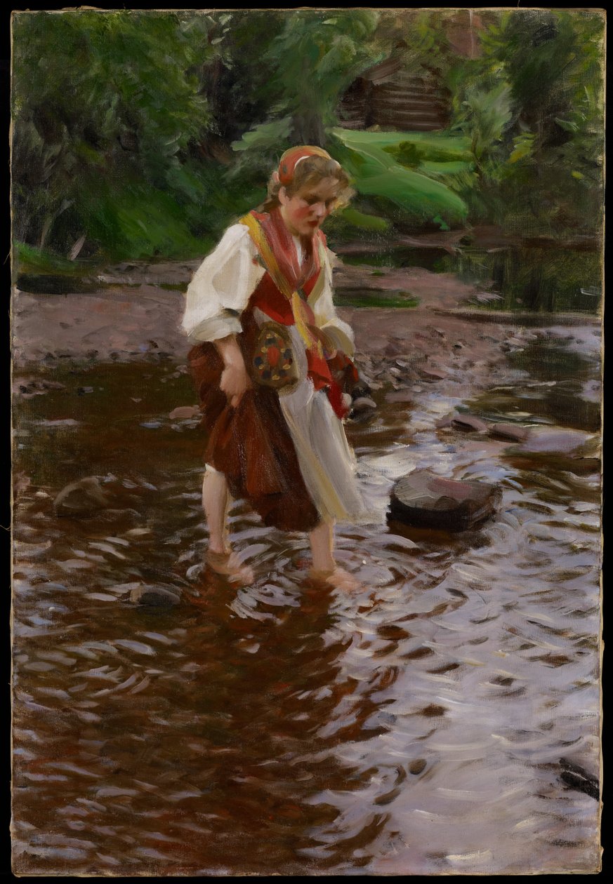 Az alvdaleni lány, 1911 körül alkotó: Anders Leonard Zorn