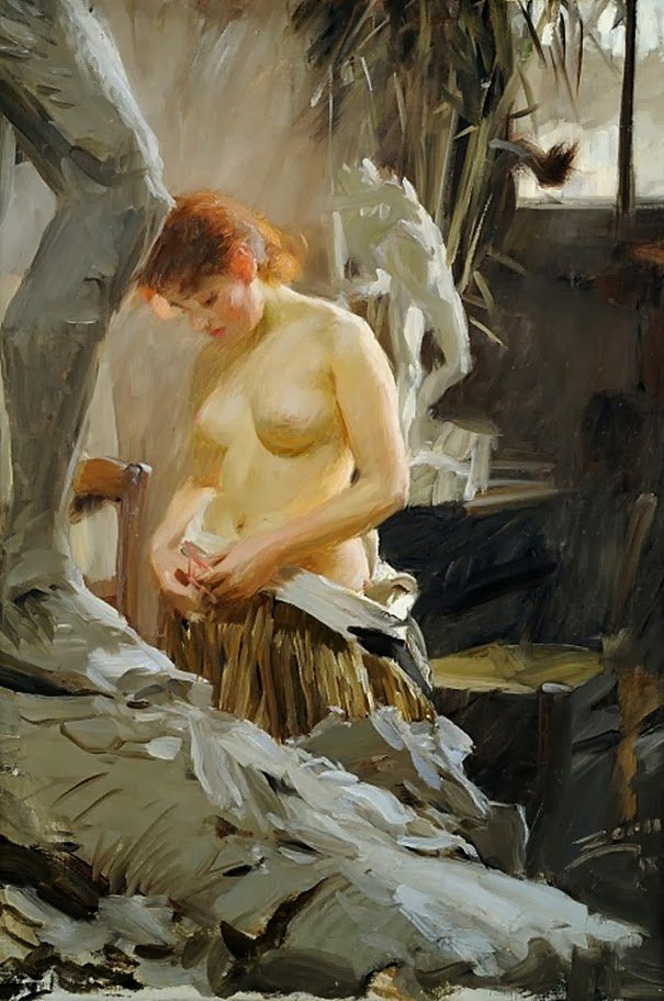 A Wikstroms stúdióban alkotó: Anders Leonard Zorn