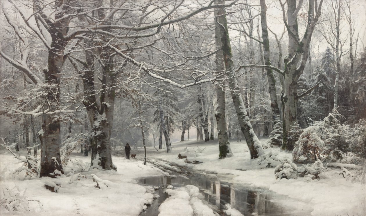 Fagyos idő a bükkösben alkotó: Anders Andersen Lundby