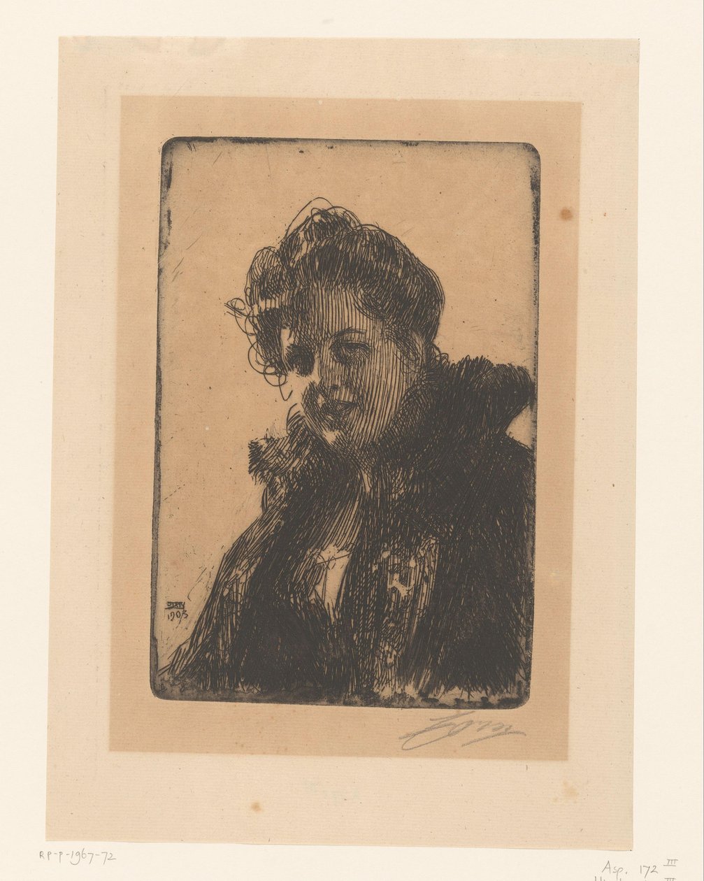 Amalia Granberg portréja alkotó: Anders Leonard Zorn (signed by artist)