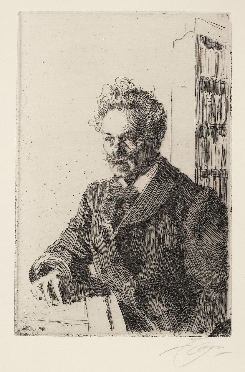 August Strindberg (1849-1912) - Zorn, Anders Leonard (1860-1920) - 1910 - Rézkarc - 29,8x19,8 - Magángyűjtemény alkotó: Anders Leonard Zorn