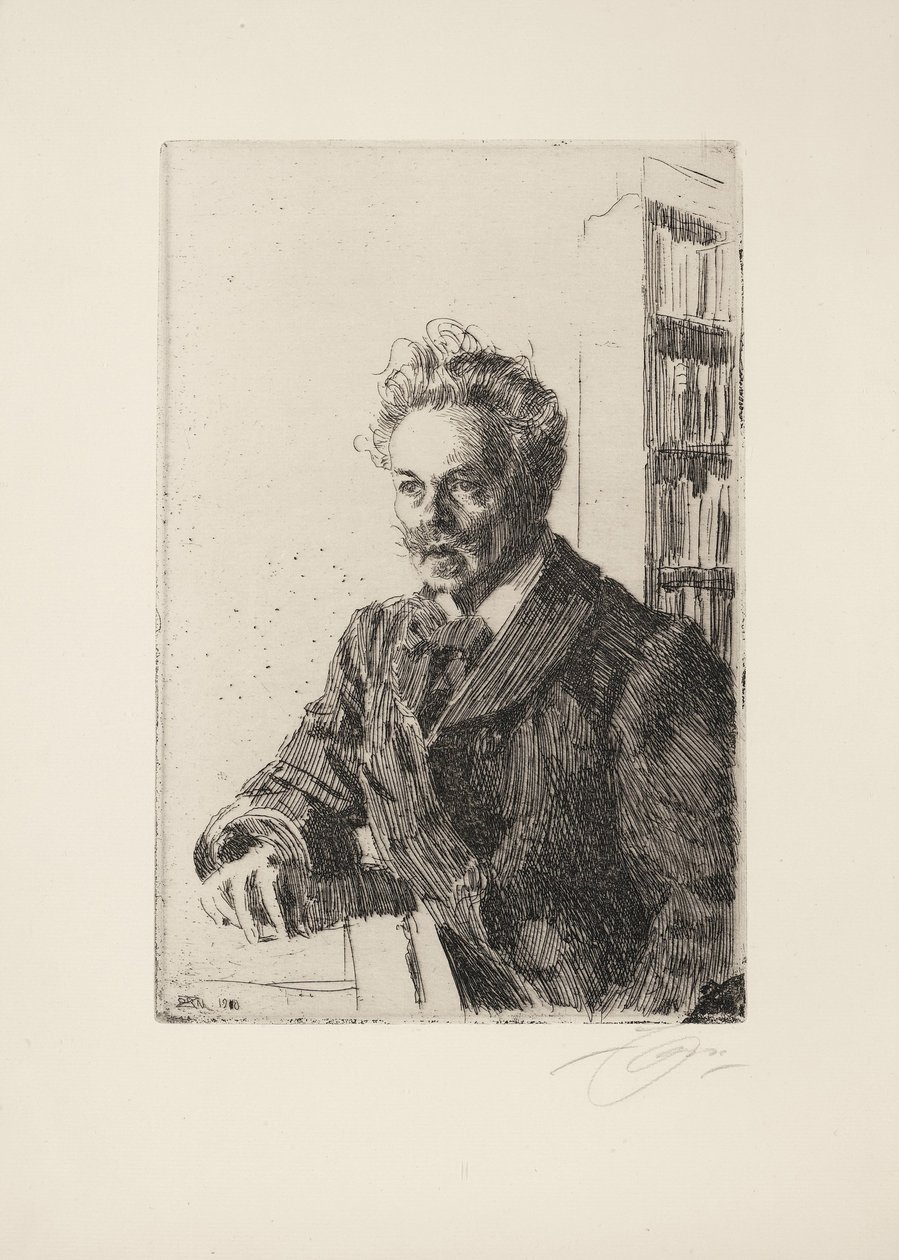 August Strindberg, 1910 alkotó: Anders Leonard Zorn