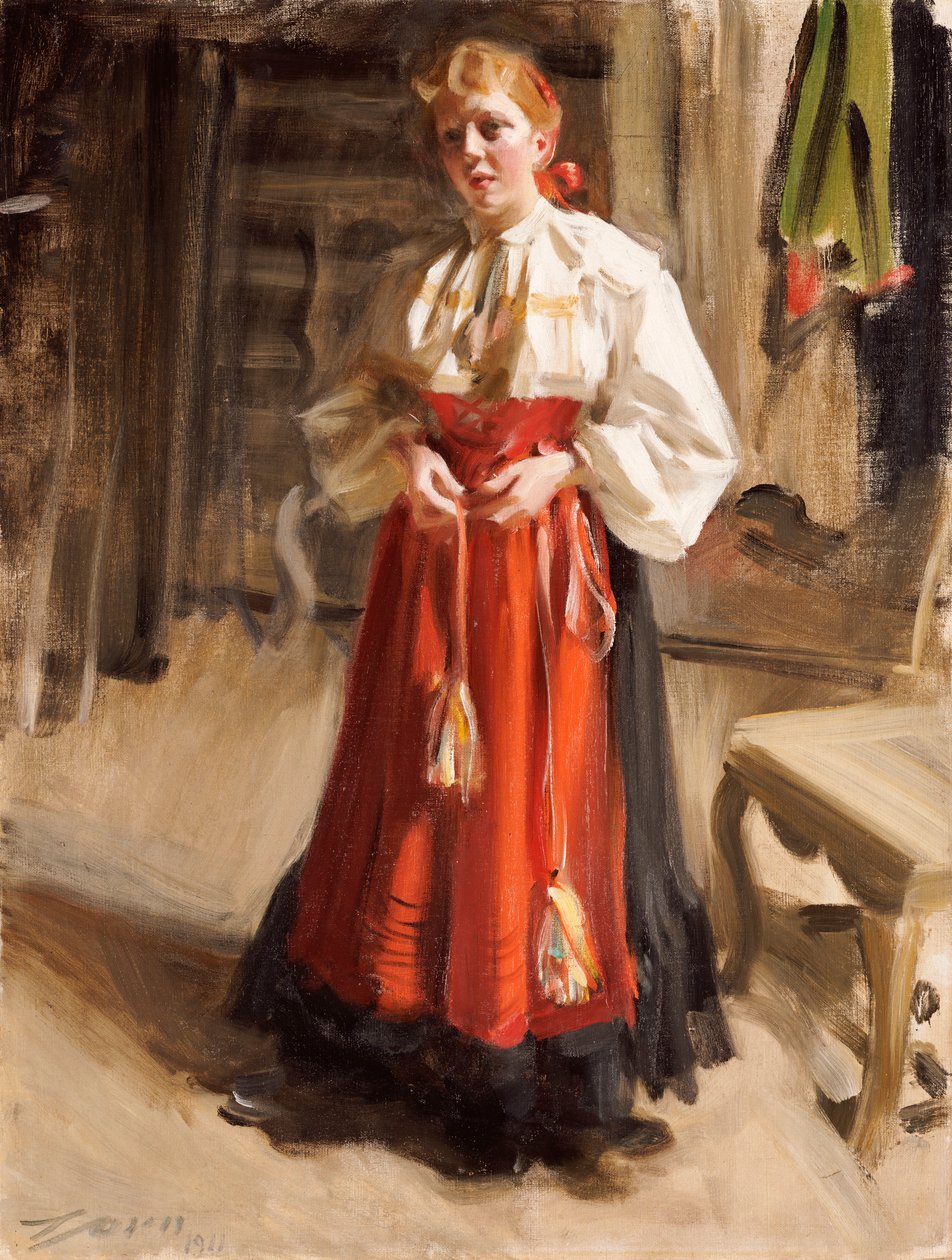 Lány Orsa jelmezben, 1911 alkotó: Anders Leonard Zorn