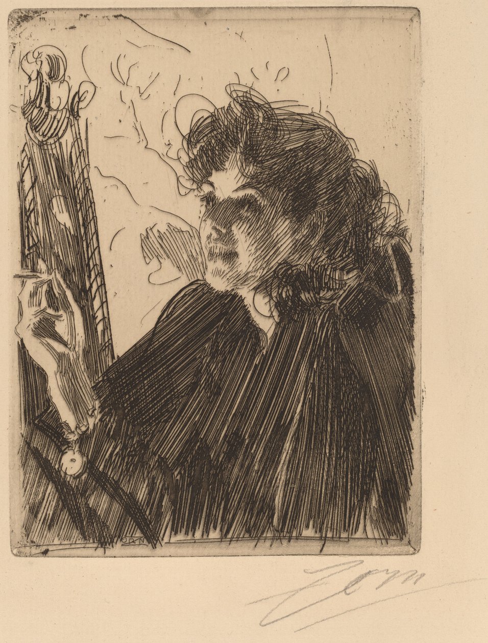 Lány cigarettával, 1891. alkotó: Anders Leonard Zorn