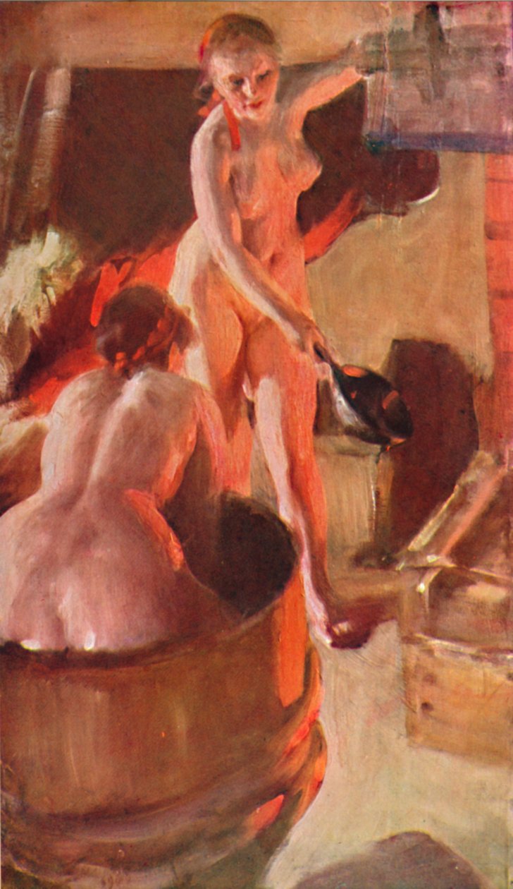 Dalarnai lányok fürdőznek, 1908, 1931 alkotó: Anders Leonard Zorn