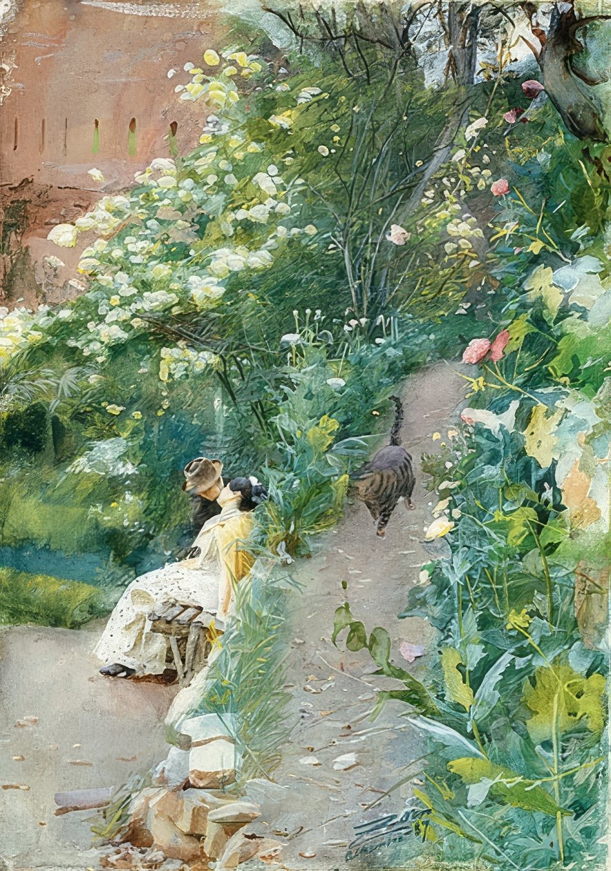 Az Alhambra kertjében. 1887 alkotó: Anders Leonard Zorn
