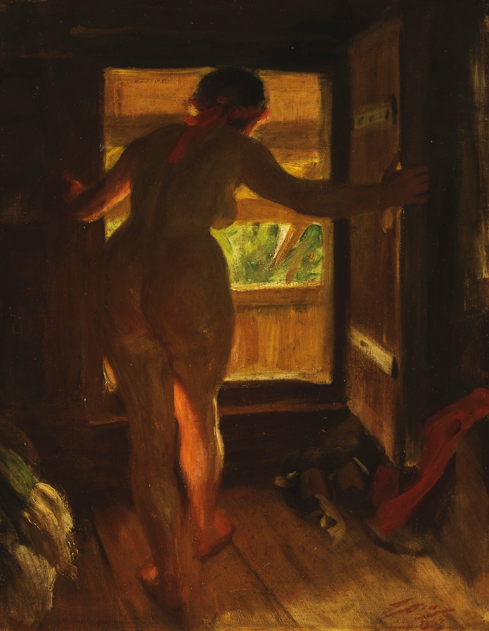 Mora lány nyitott ajtóban, 1903 alkotó: Anders Leonard Zorn