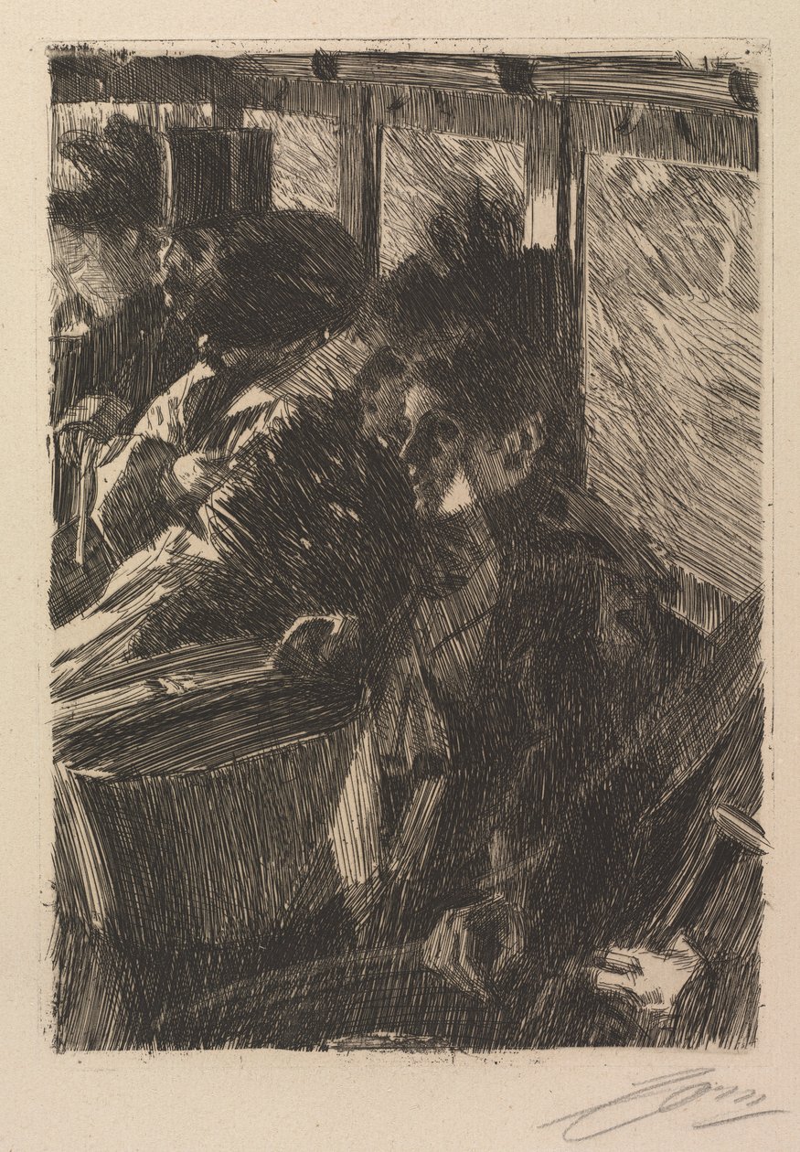 Omnibusz, 1892. alkotó: Anders Leonard Zorn