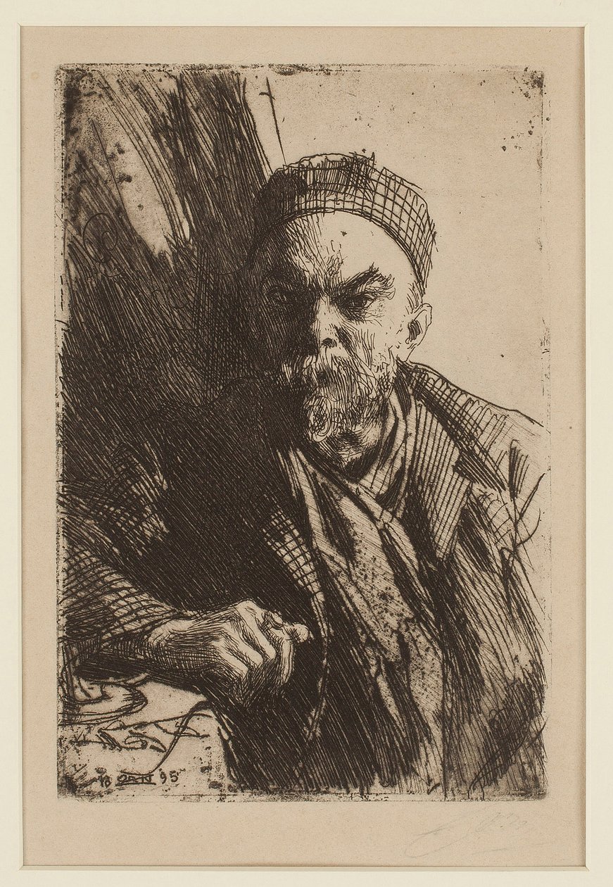 Paul Verlaine (1844-1896) költő portréja - Zorn, Anders Leonard (1860-1920) - 1895 - Rézkarc - 23,7x16 - Magángyűjtemény alkotó: Anders Leonard Zorn