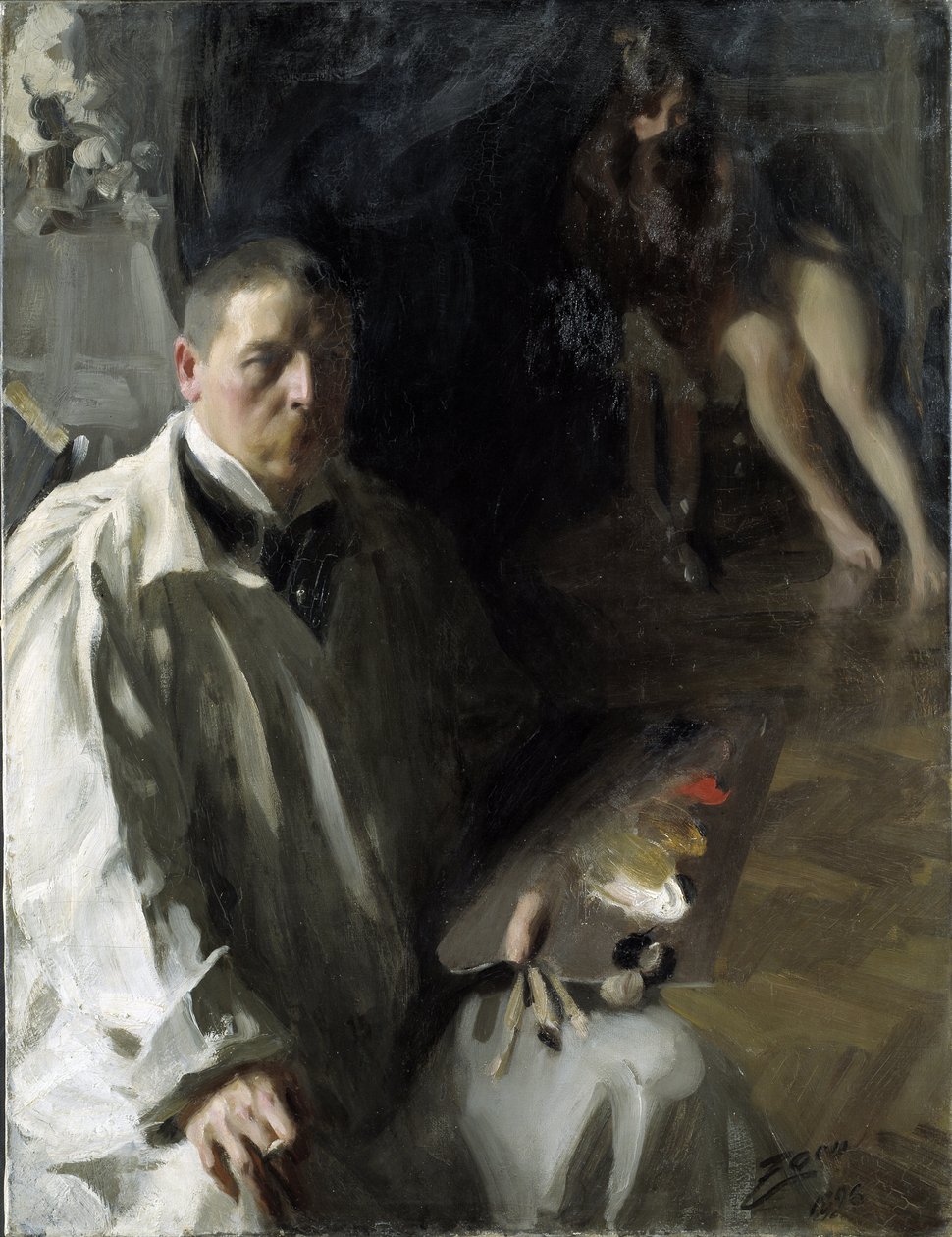 Önarckép Zorn modellel, Anders Leonarddal (1860-1920). Olaj, vászon, mérete: 117x94 alkotó: Anders Leonard Zorn