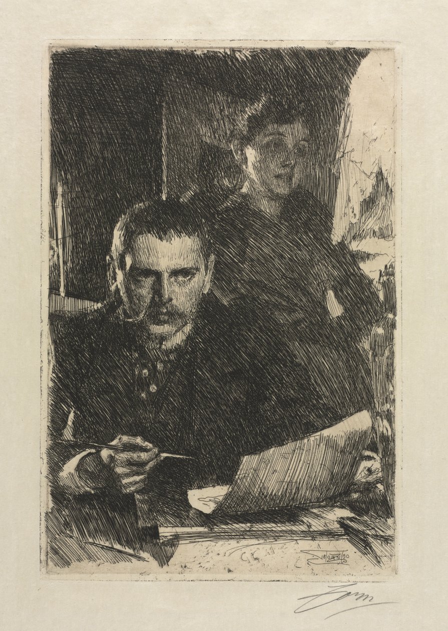 A művész és felesége, 1890. alkotó: Anders Leonard Zorn