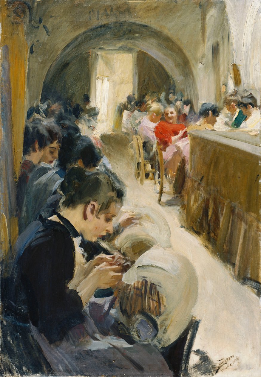 The Lacemakers; Csipkevágó, 1894 alkotó: Anders Leonard Zorn