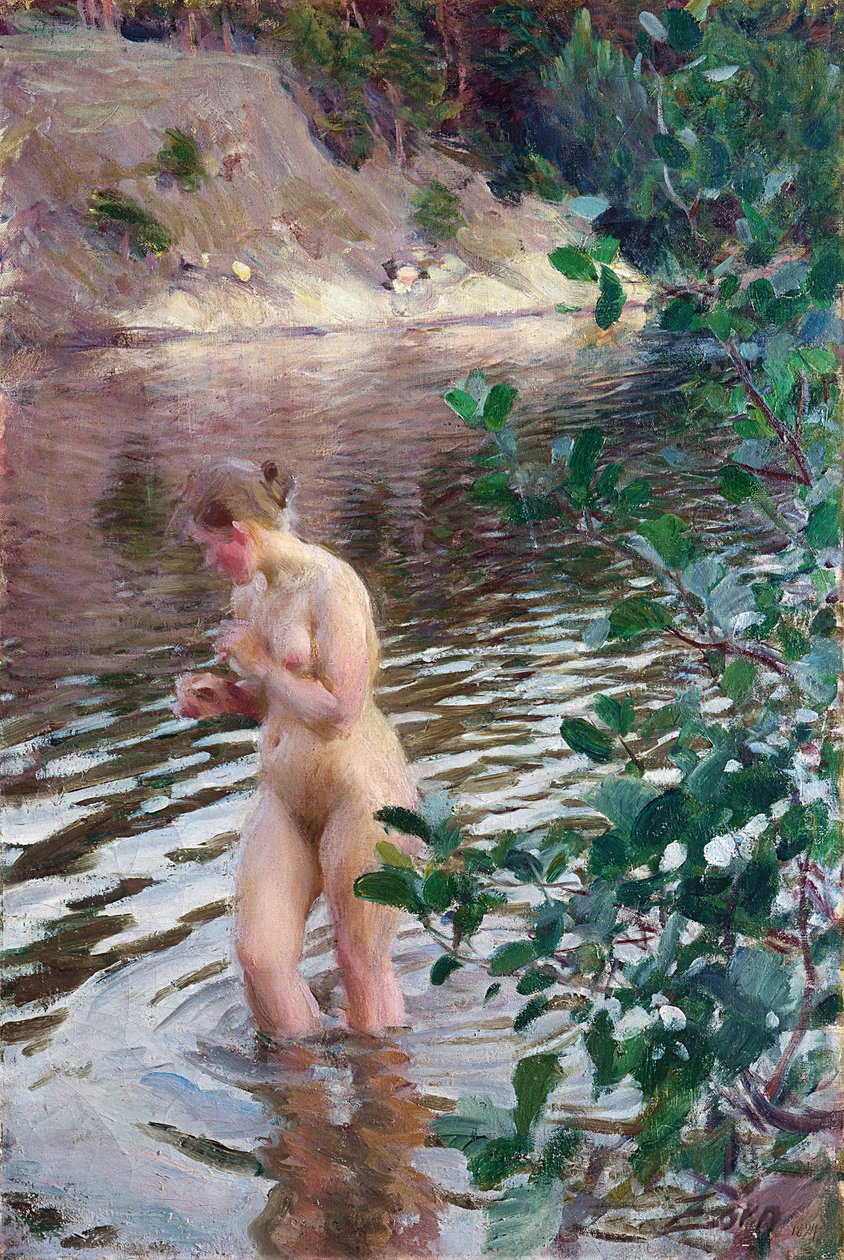 A hideg patak par Zorn, Anders Leonard (1860-1920). Olaj, vászon, mérete: 98x66 alkotó: Anders Leonard Zorn