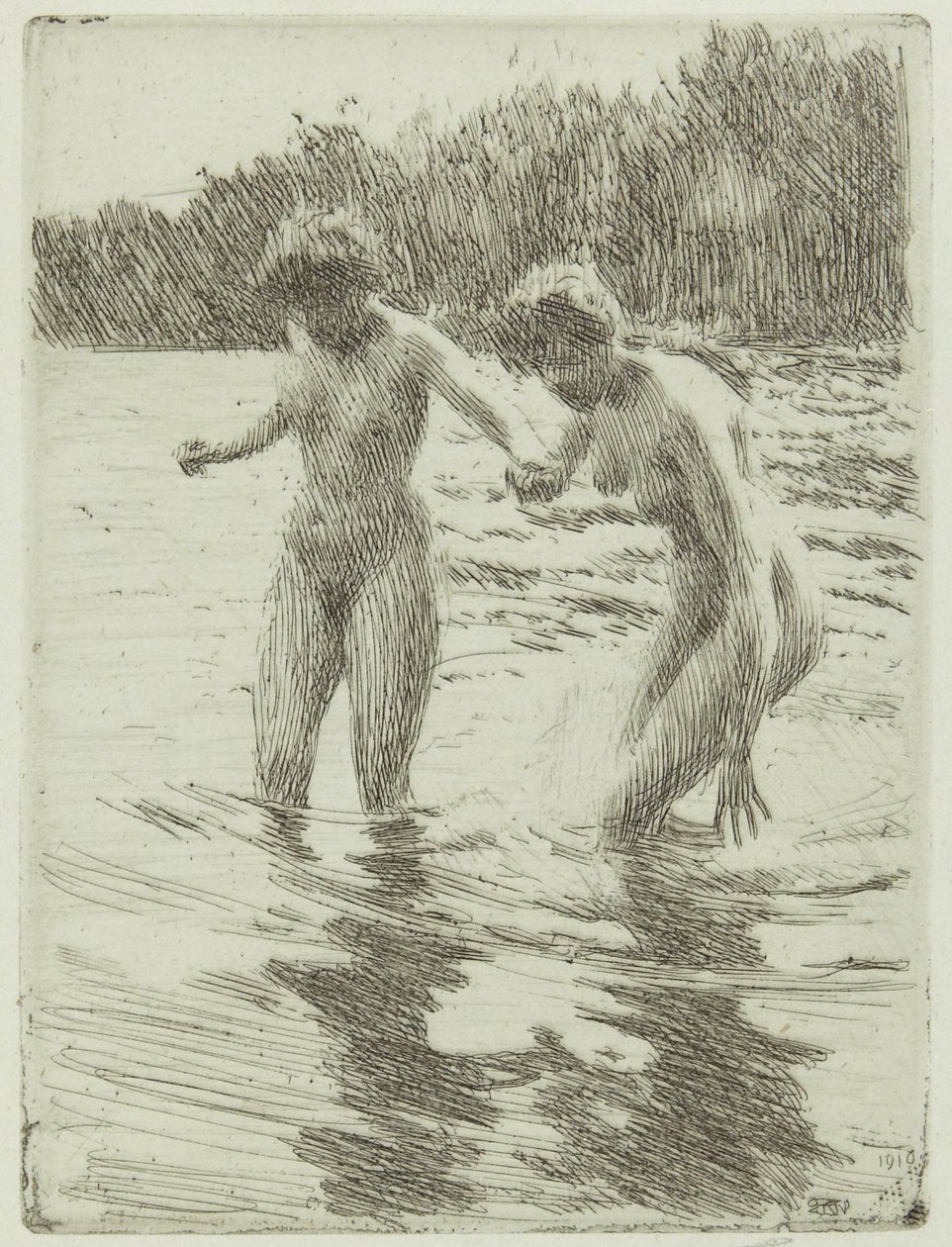 Két fürdőző alkotó: Anders Leonard Zorn