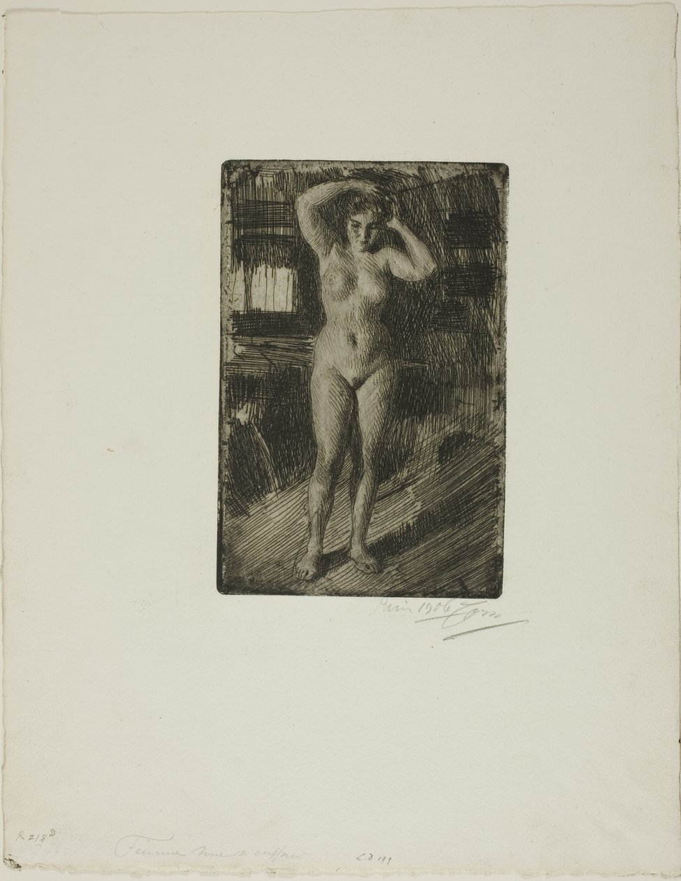 Anna csinálja a haját alkotó: Anders Leonard Zorn