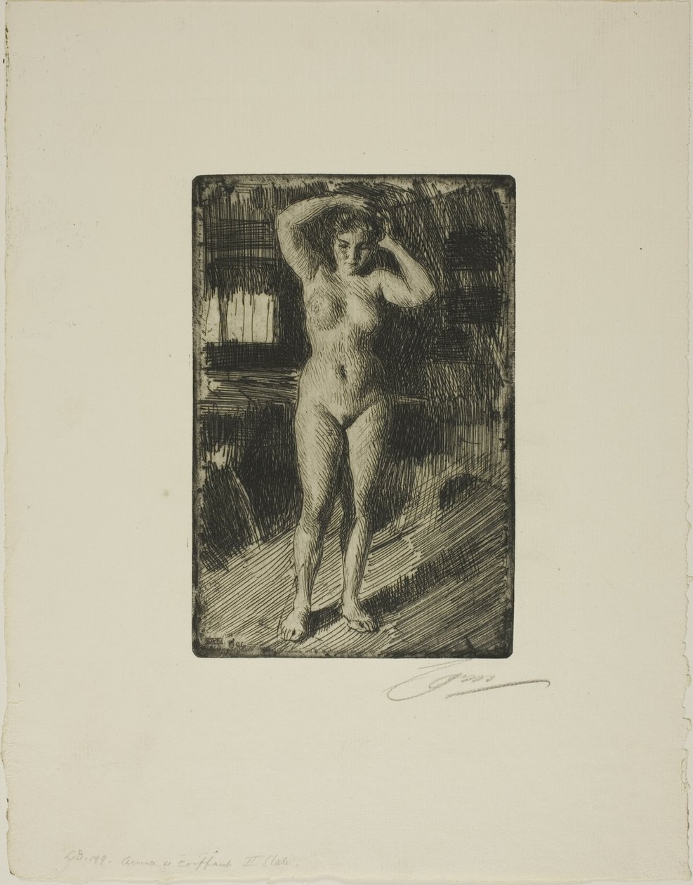 Anna csinálja a haját alkotó: Anders Leonard Zorn
