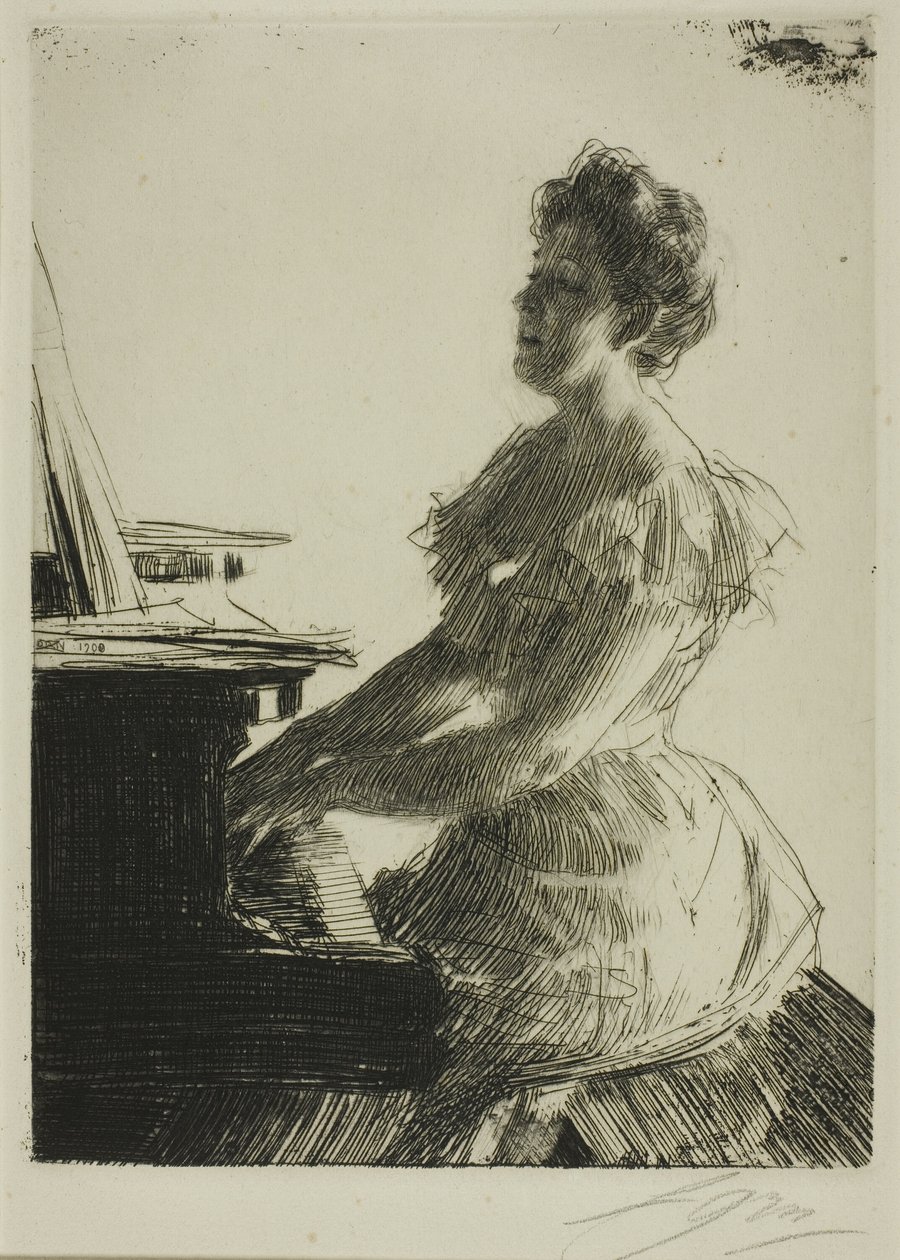 A zongoránál alkotó: Anders Leonard Zorn