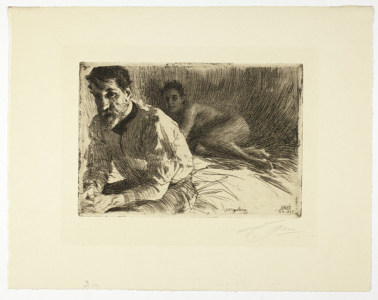 Augustus Saint Gaudens II (Saint Gaudens és modellje) alkotó: Anders Leonard Zorn