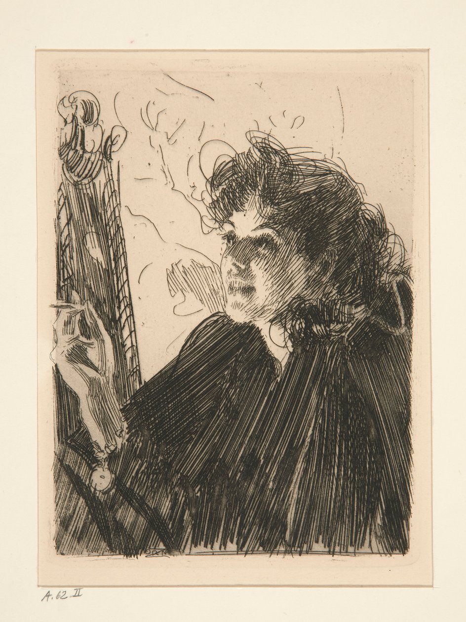 Lány cigarettával II alkotó: Anders Leonard Zorn