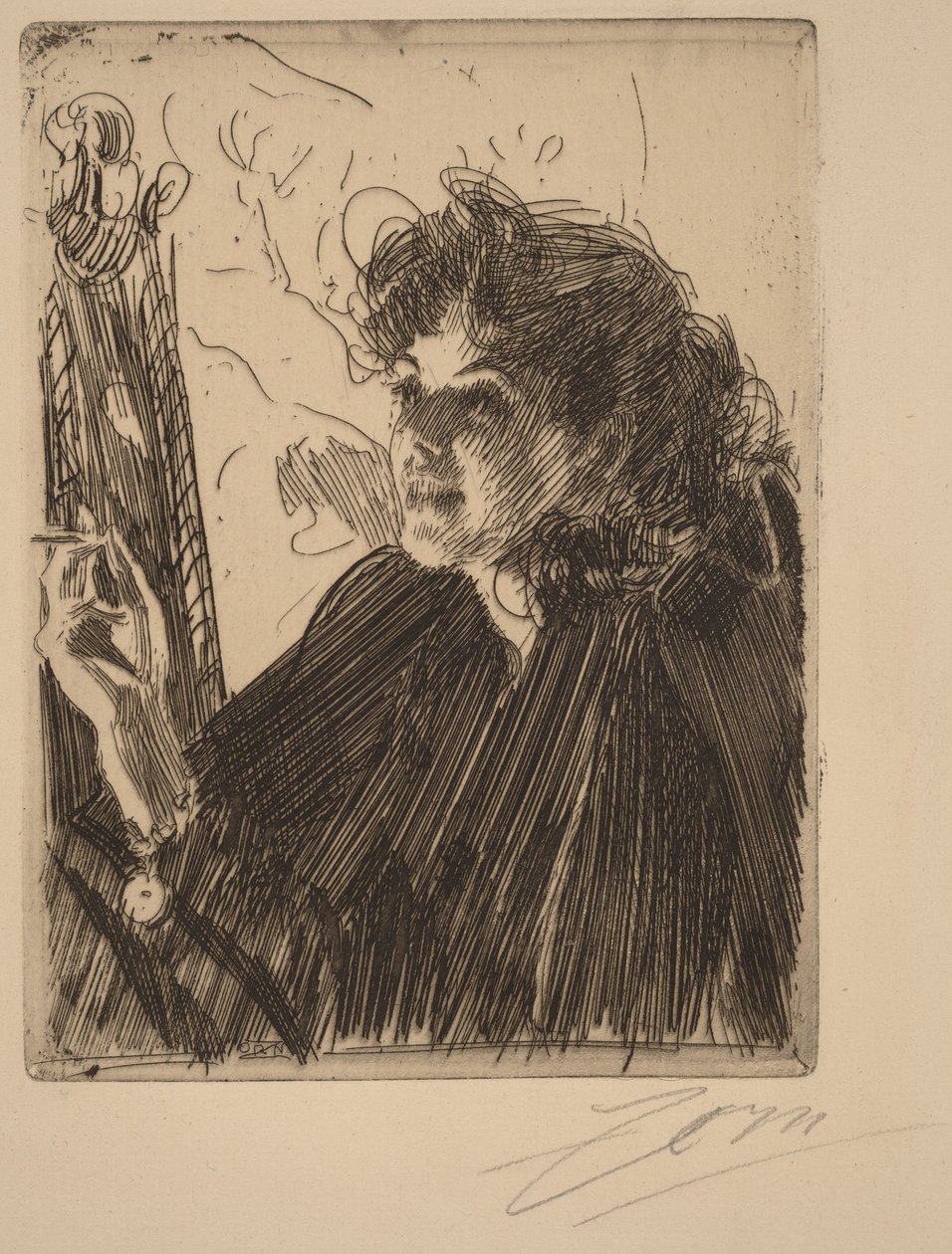 Lány cigarettával II alkotó: Anders Zorn
