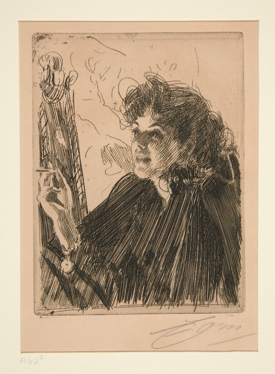 Lány cigarettával II alkotó: Anders Zorn