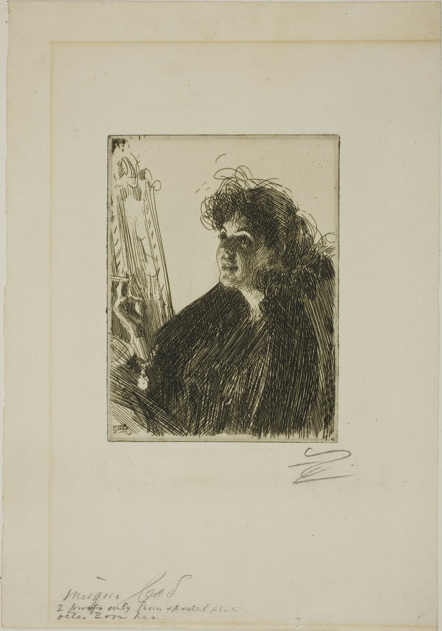 Lány cigarettával I alkotó: Anders Leonard Zorn