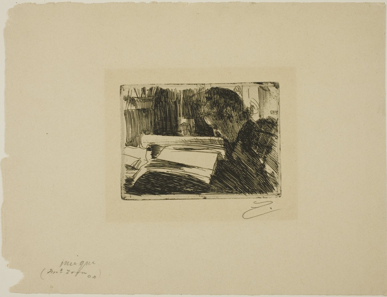 Lady Reading (Zornné) alkotó: Anders Leonard Zorn