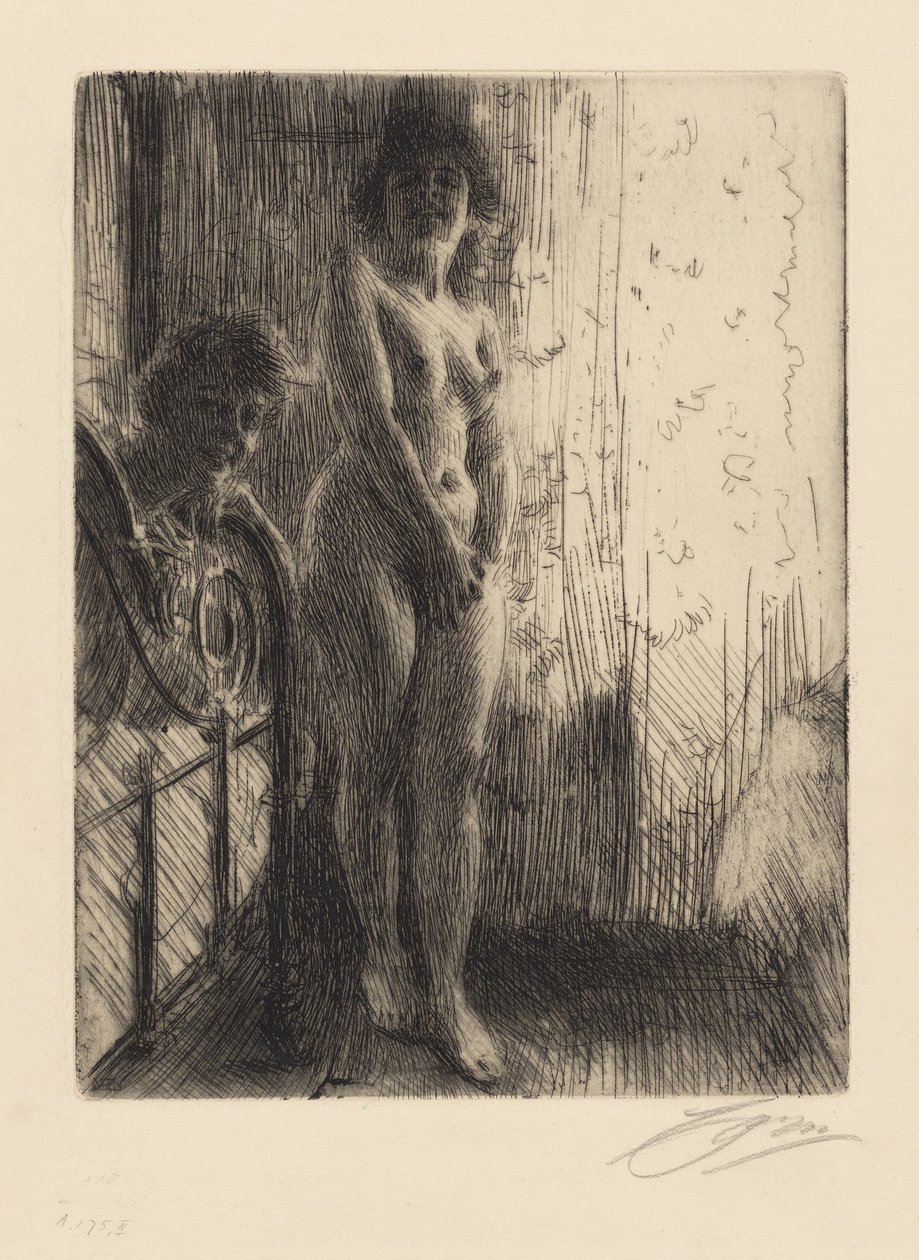 Akt tanulmány alkotó: Anders Zorn