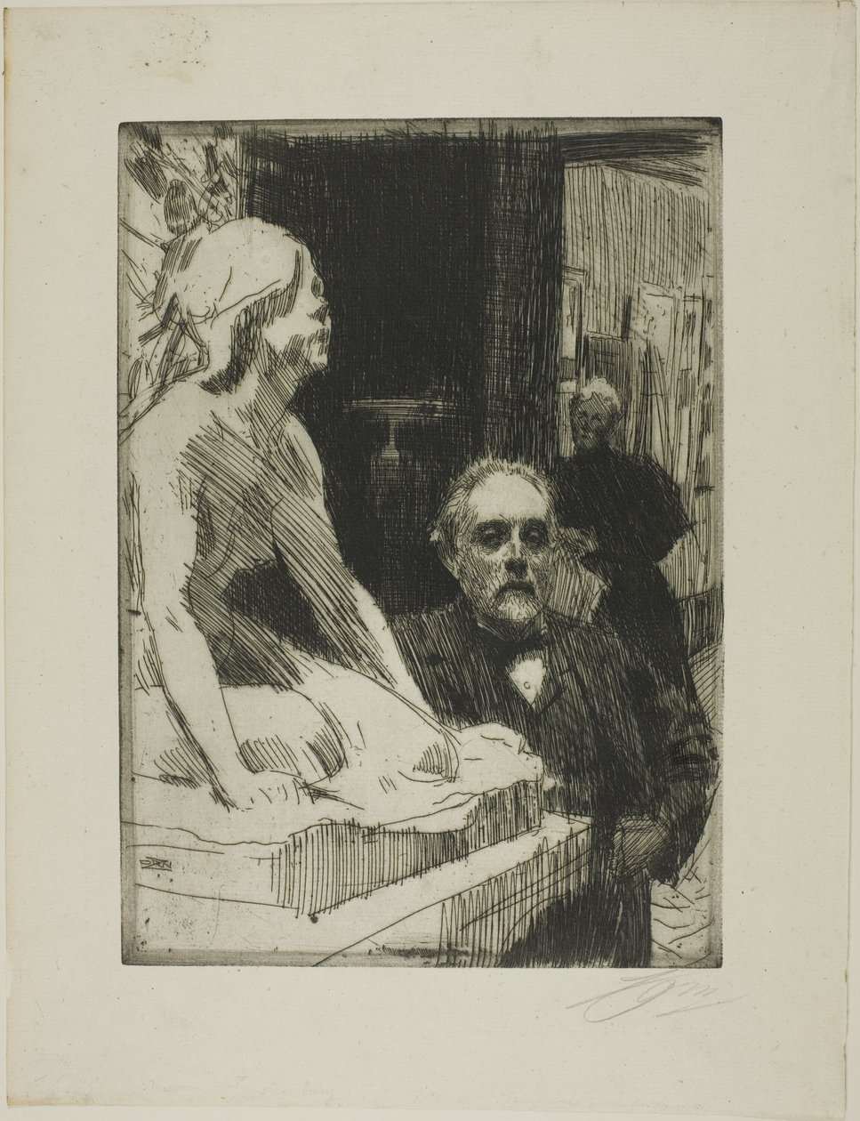 Pontus Fürstenberg és felesége (Hasselberg "békája" mellett állva) alkotó: Anders Zorn