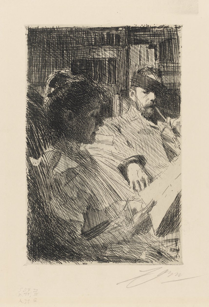 Olvasás. Charles Deering úr és felesége alkotó: Anders Zorn