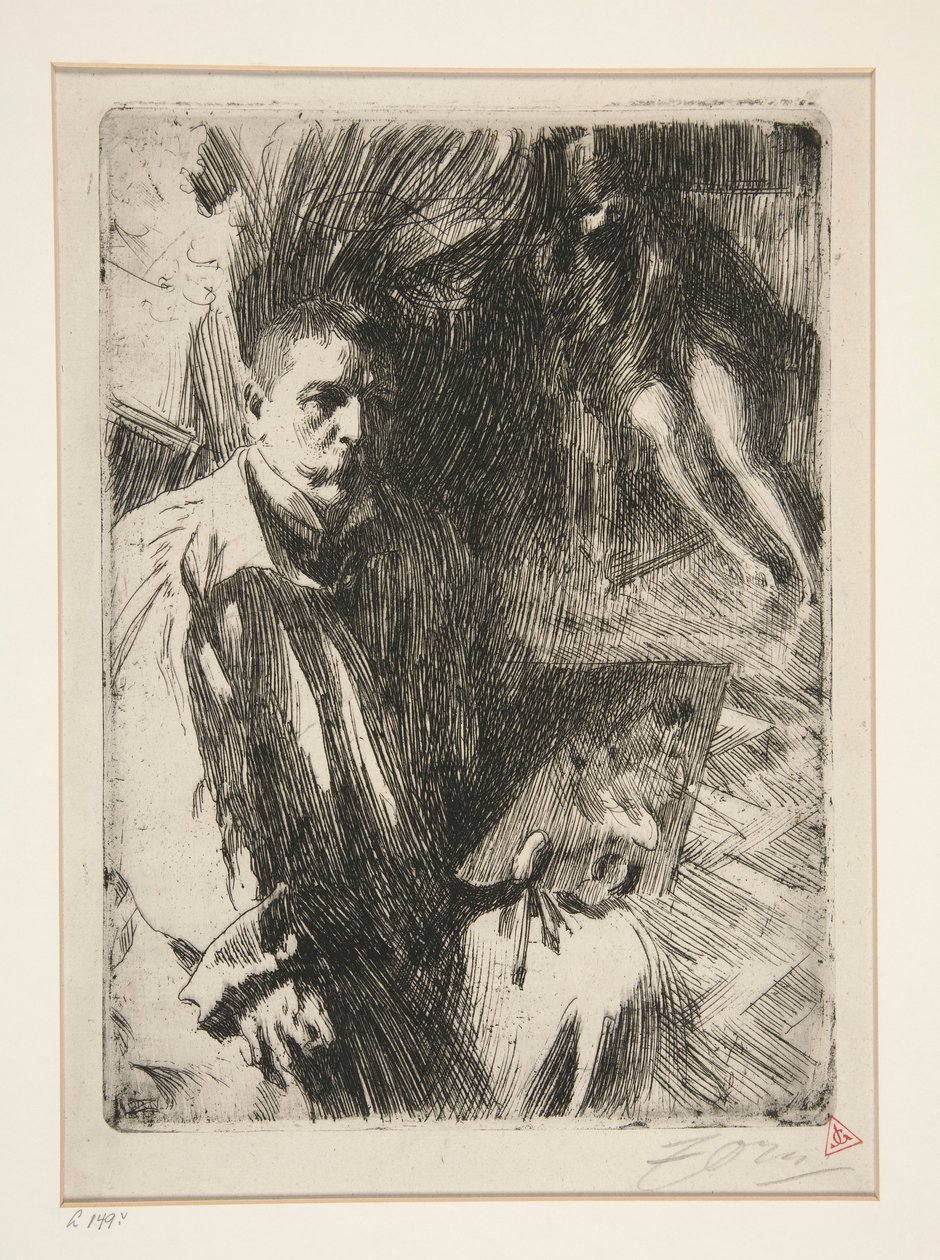 Önarckép II. modellel alkotó: Anders Leonard Zorn