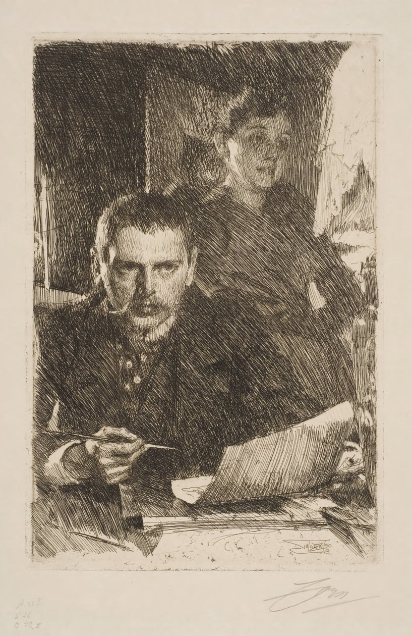 Önarckép feleségével, Emmával alkotó: Anders Zorn