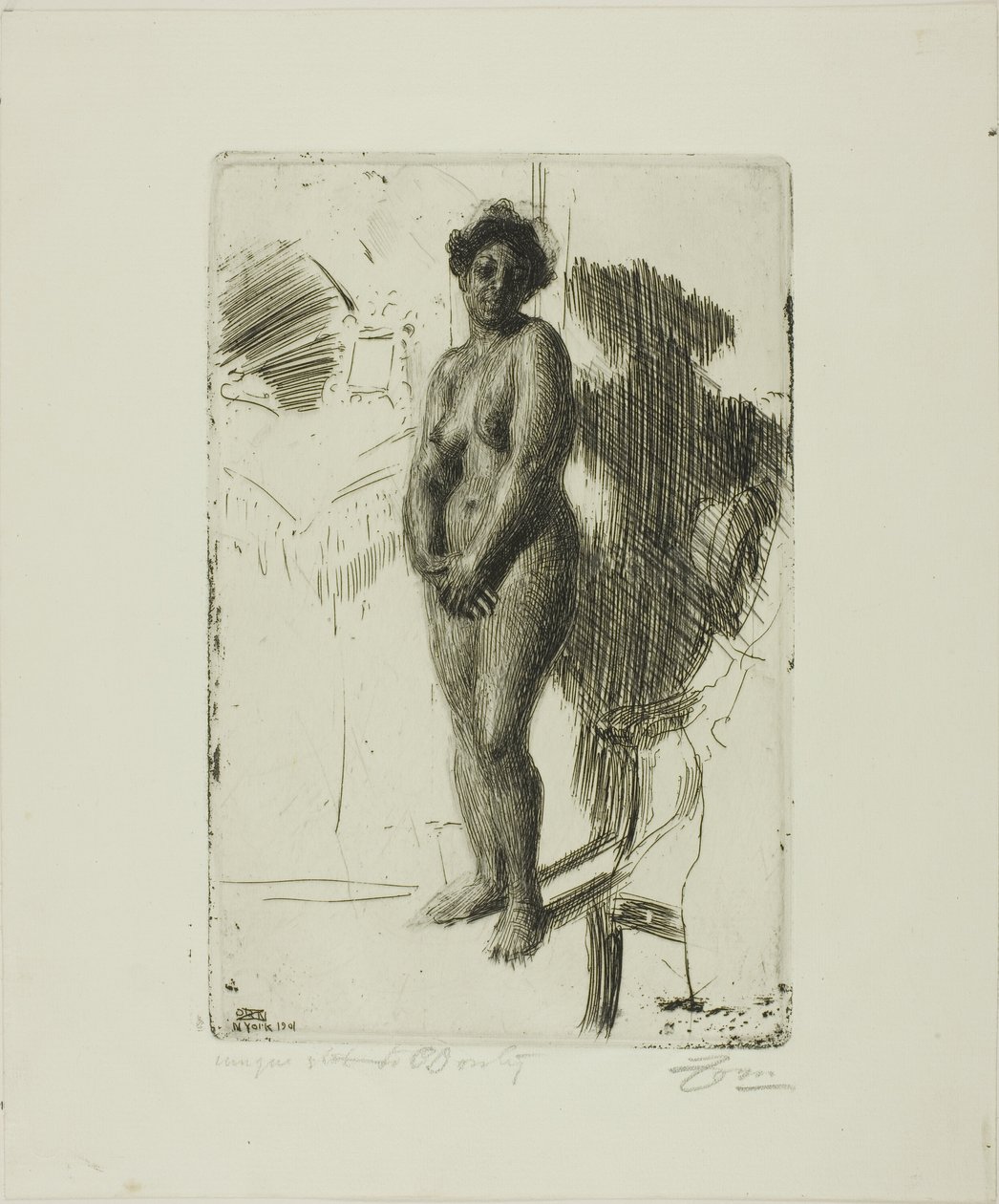 Álló fekete alkotó: Anders Leonard Zorn