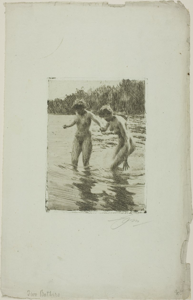 Két fürdőző alkotó: Anders Leonard Zorn
