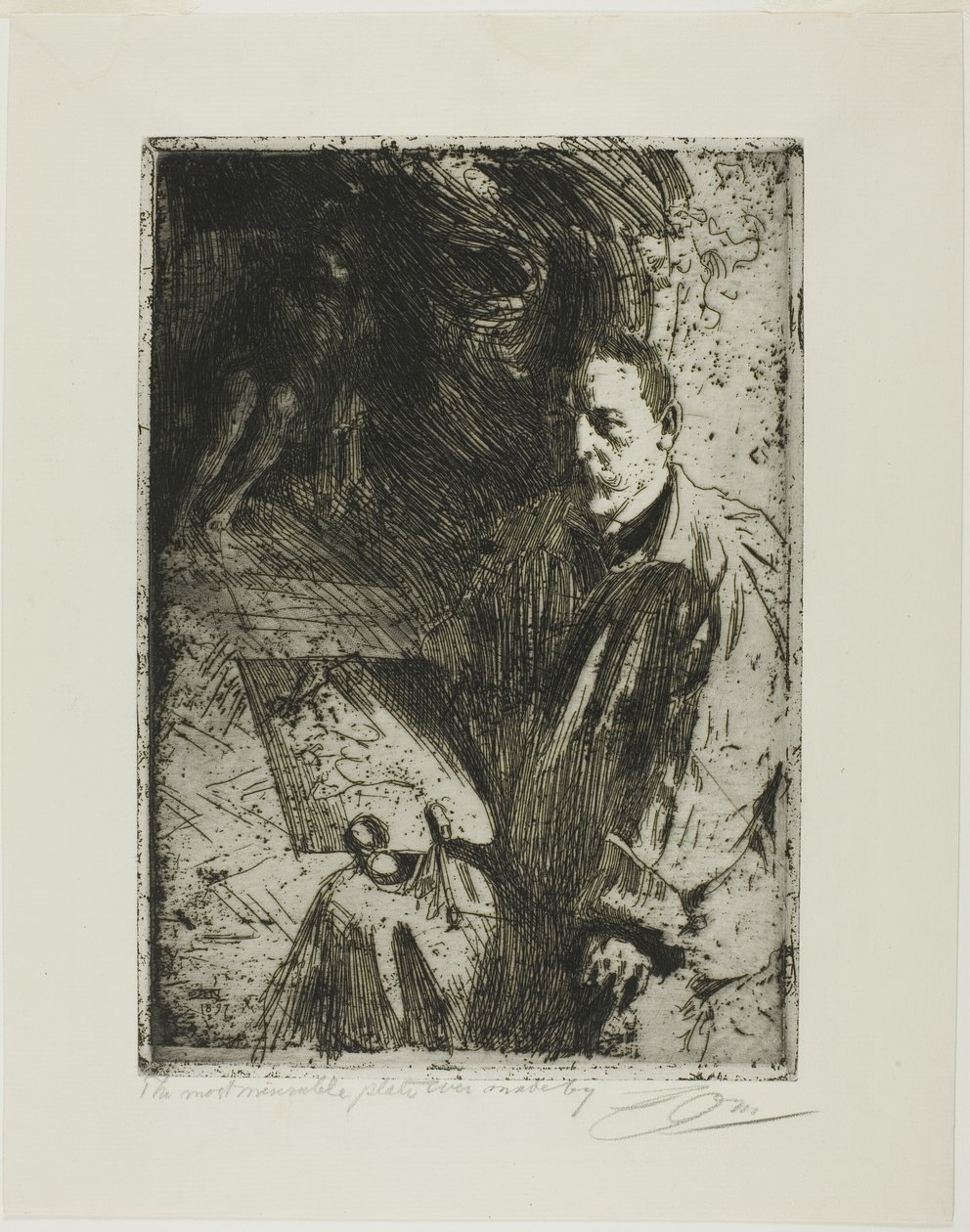 Zorn és modellje alkotó: Anders Leonard Zorn