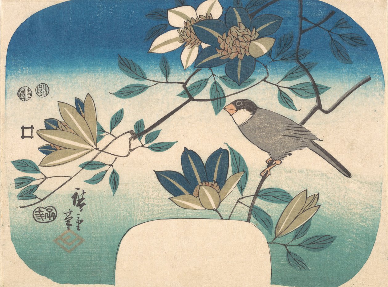 Clematis and Bird, 1852., 1852. alkotó: Ando Hiroshige