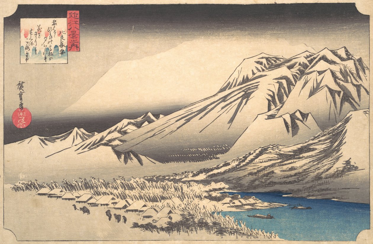 Esti hó a Hira-hegyen, 19. század. alkotó: Ando Hiroshige