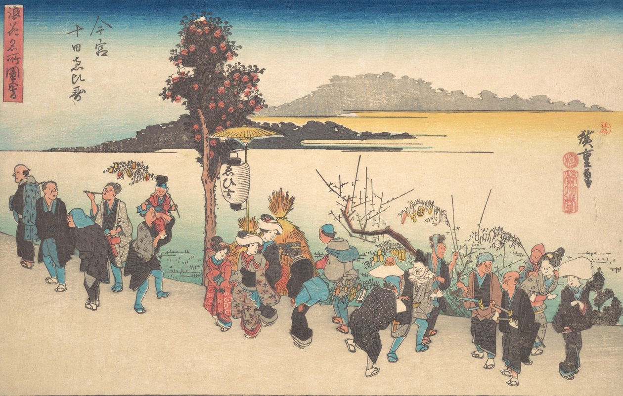 Imamiya vagy Ebisu? 1828. , szúnyog. 1828. alkotó: Ando Hiroshige