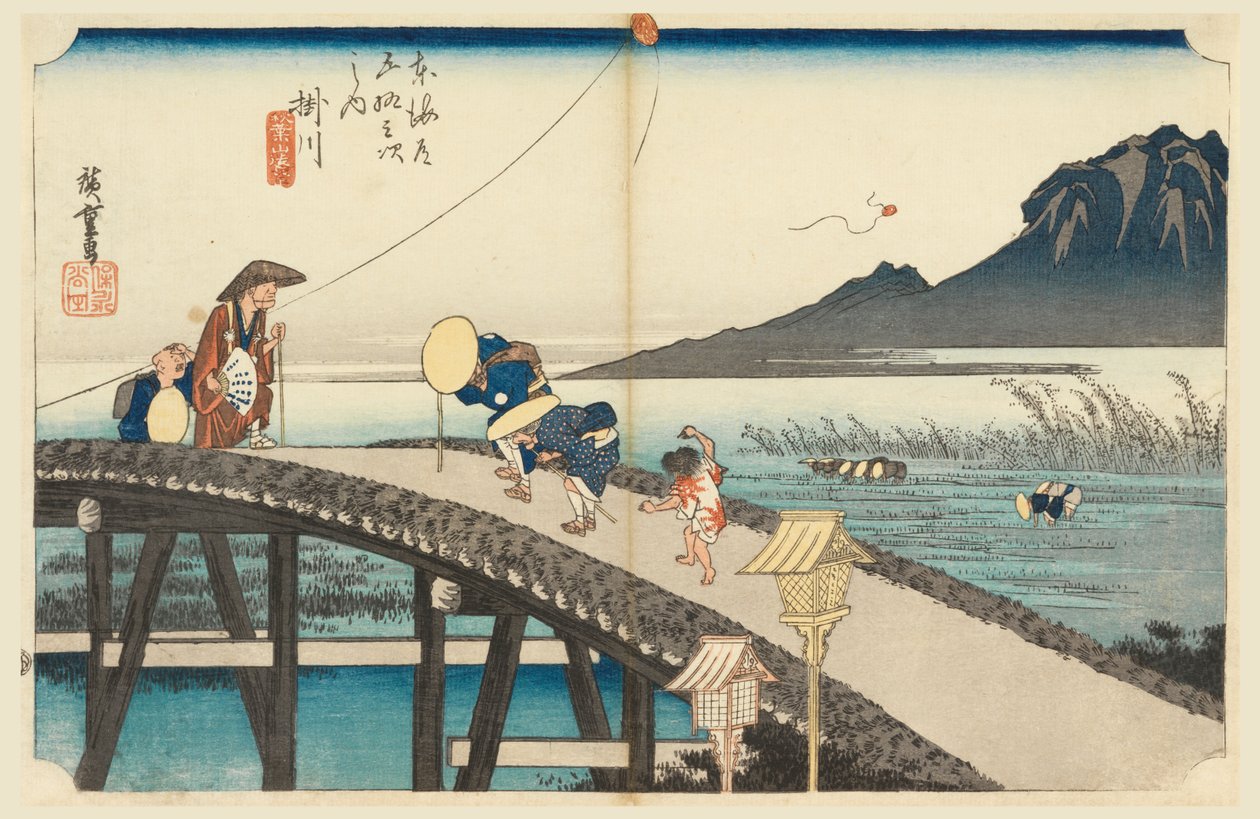 Kakegawa, Momo t Autumn, tag Te fifty-three S tachi sound of te urbane alsó d alkotó: Ando Hiroshige