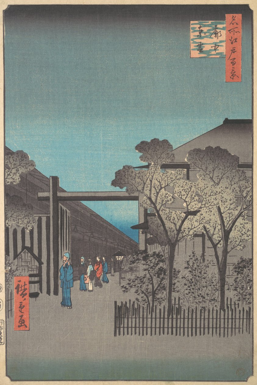 Kakuchu Shinonome, 4. hónap, kígyóév 1857., 4. hónap, kígyóév 1857. alkotó: Ando Hiroshige