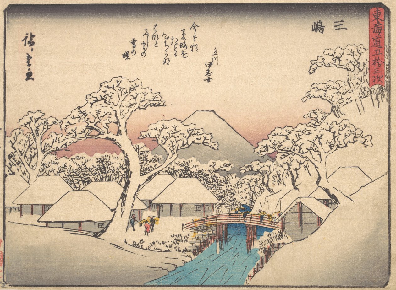 Mishima, A Tokaido út ötvenhárom állomása sorozatból Tokaido gojusan tsu..., kb. 1838. alkotó: Ando Hiroshige