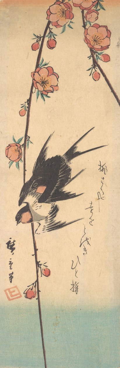 Körtevirágok és fecskék, kb. 1840., kb. 1840. alkotó: Ando Hiroshige