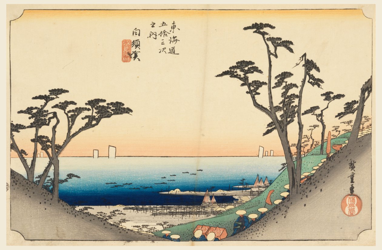Shirasuka hágó, tag te ötvenhárom S tachi hangja te város foka alsó d (városi fok fő hegy következő) alkotó: Ando Hiroshige