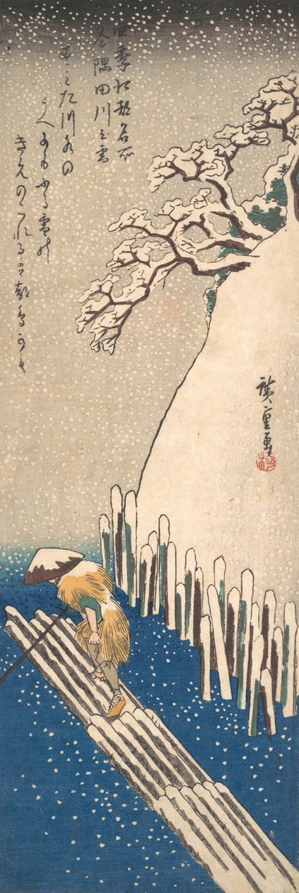 Hó a Sumida folyón, kb. 1835., kb. 1835. alkotó: Ando Hiroshige