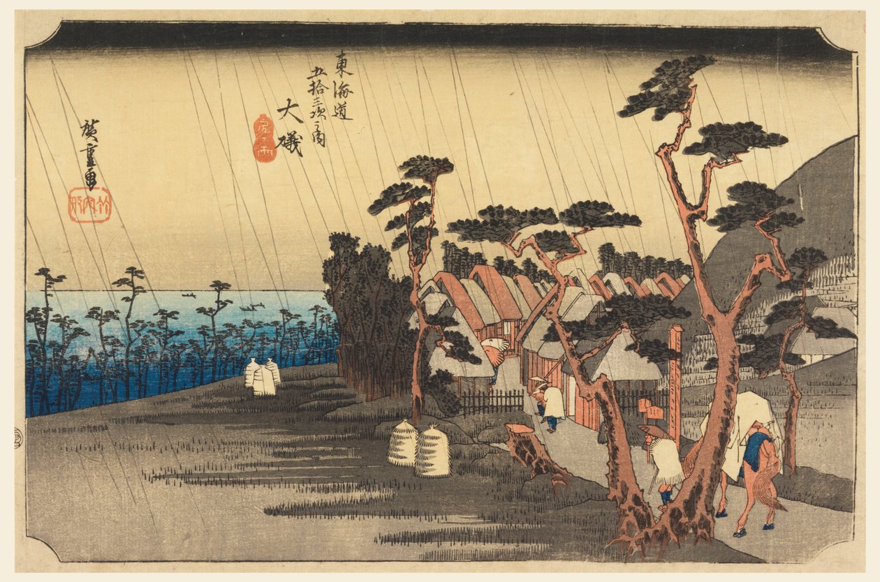 Tora vonala (Oiso és láger eső), tagja te ötvenhárom S tane s f te városiság alsó d (városi fok főhegy következő) alkotó: Ando Hiroshige