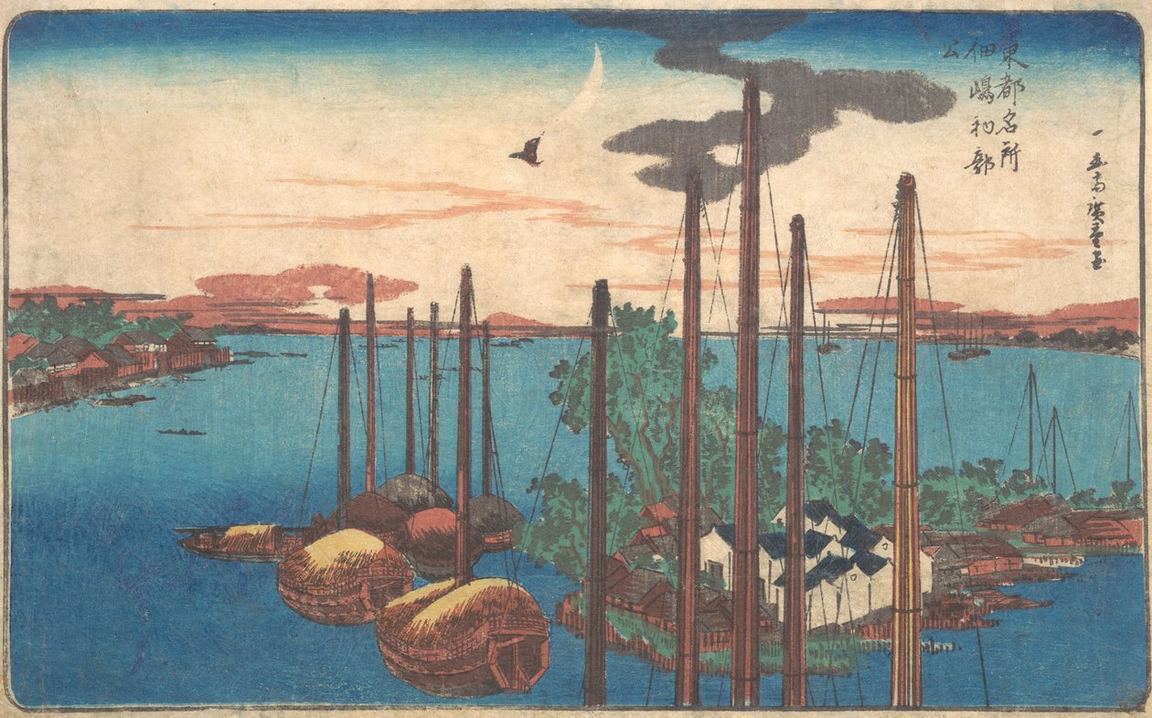 Tsukudajima első Hototogisuja, szamárvirág 1830. , p szamár bly 1830. alkotó: Ando Hiroshige