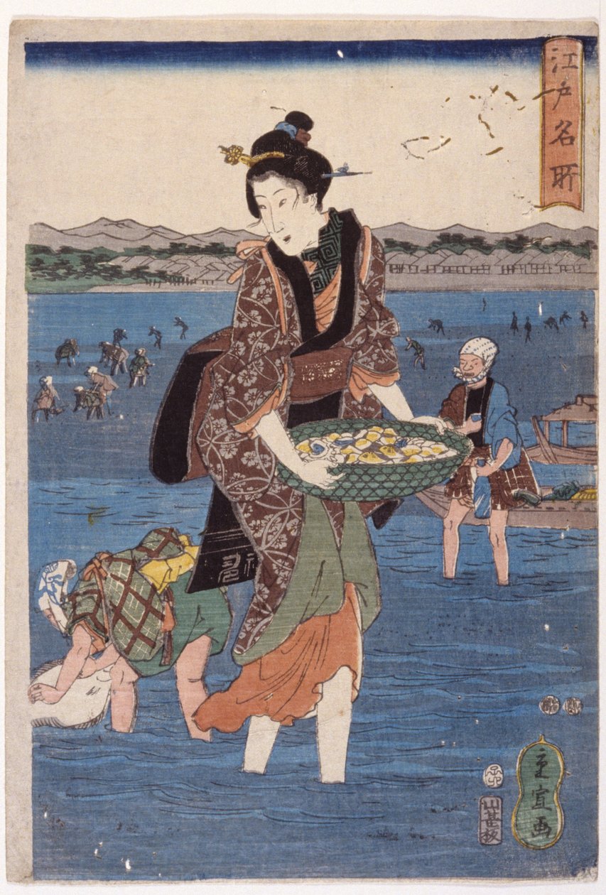 (Nagy gázló női alak) alkotó: Ando or Utagawa Hiroshige