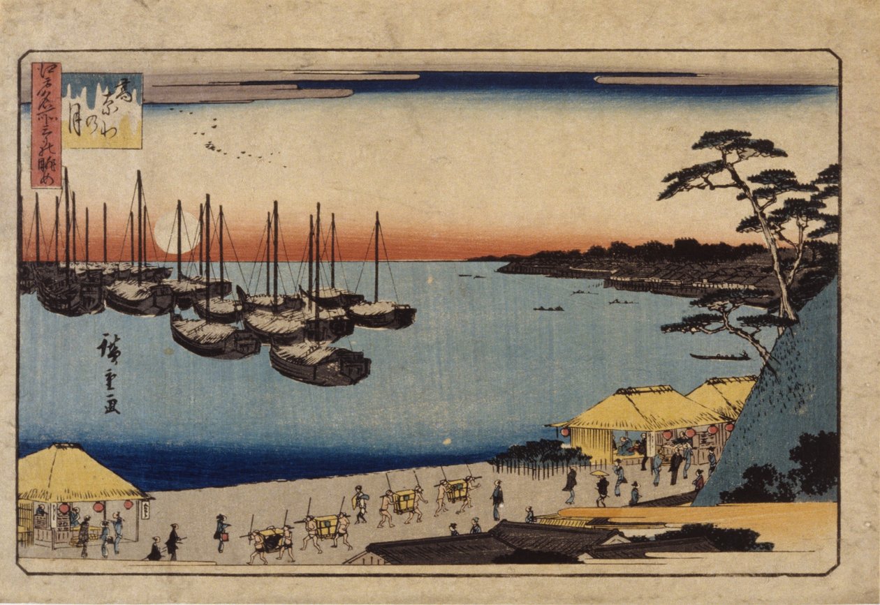 (Vitorlások a kikötőben) alkotó: Ando or Utagawa Hiroshige