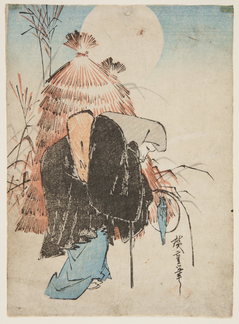 Fox Trap (színes fatömb nyomat) alkotó: Ando or Utagawa Hiroshige